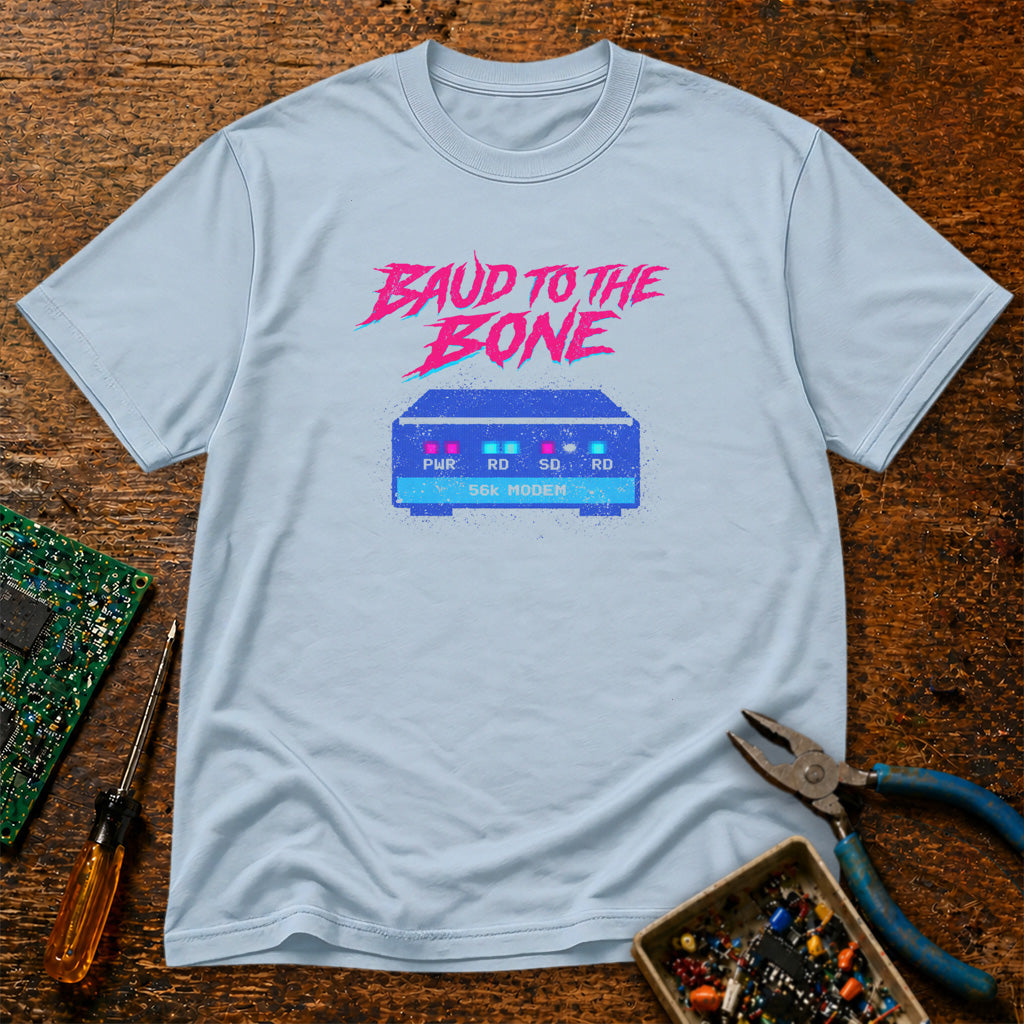 Baud To The Bone Retro Tech T-Shirt