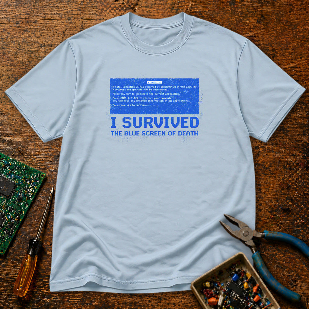 I Survived The Blue Screen Of Death Retro Tech T-Shirt
