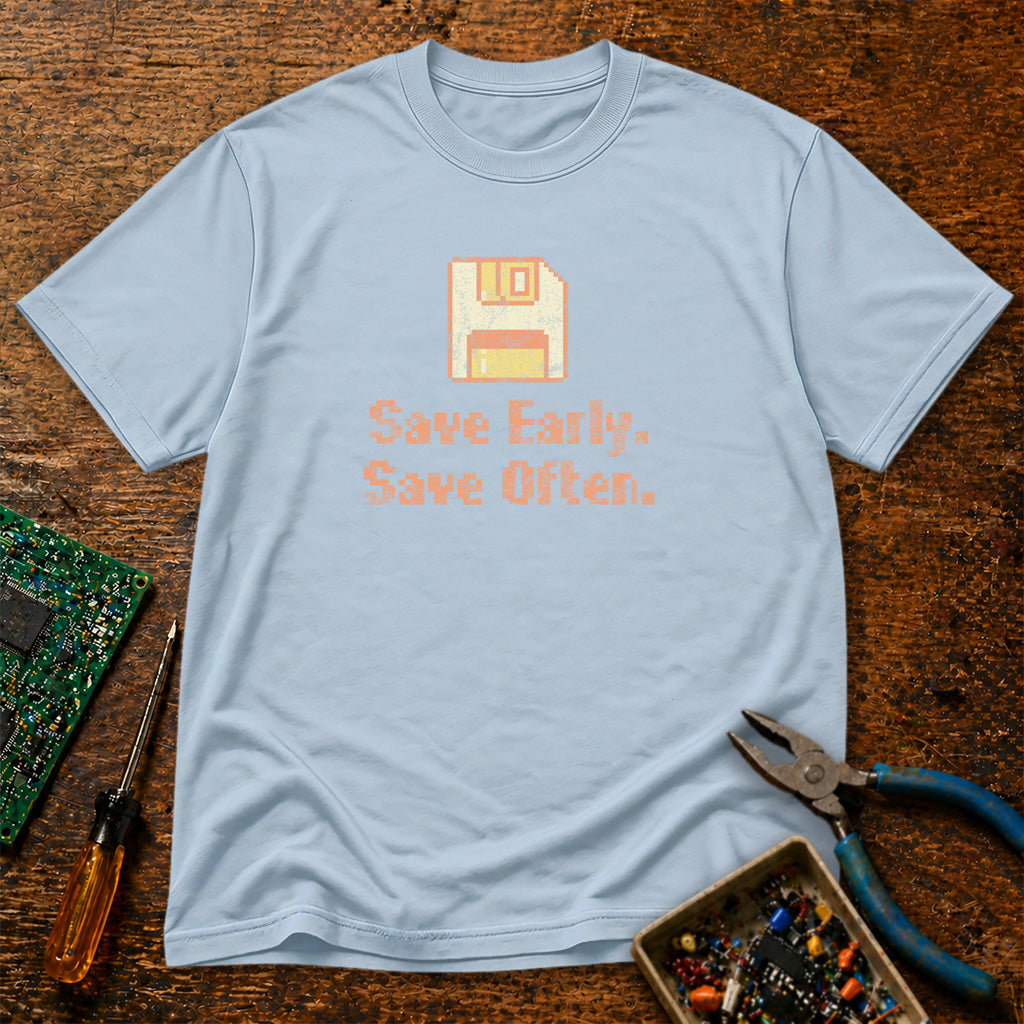 Save Early Save Often Retro Tech T-Shirt