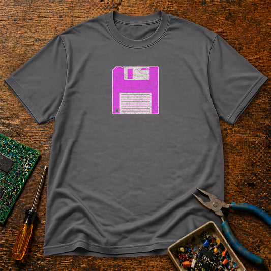 3-5 Inch Floppy Disk Synthwave Pink Retro Tech T-Shirt