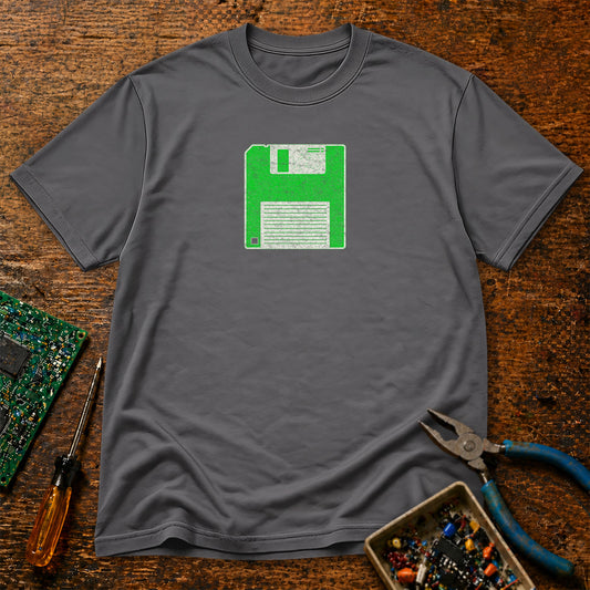 3-5 Inch Floppy Disk CRT Green Retro Tech T-Shirt