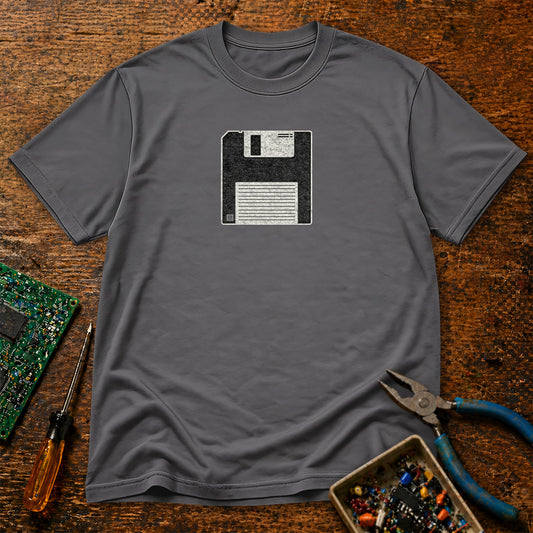 3-5 Inch Floppy Disk Classic Black Retro Tech T-Shirt