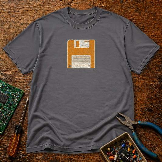 3-5 Inch Floppy Disk Burnt Orange Retro Tech T-Shirt