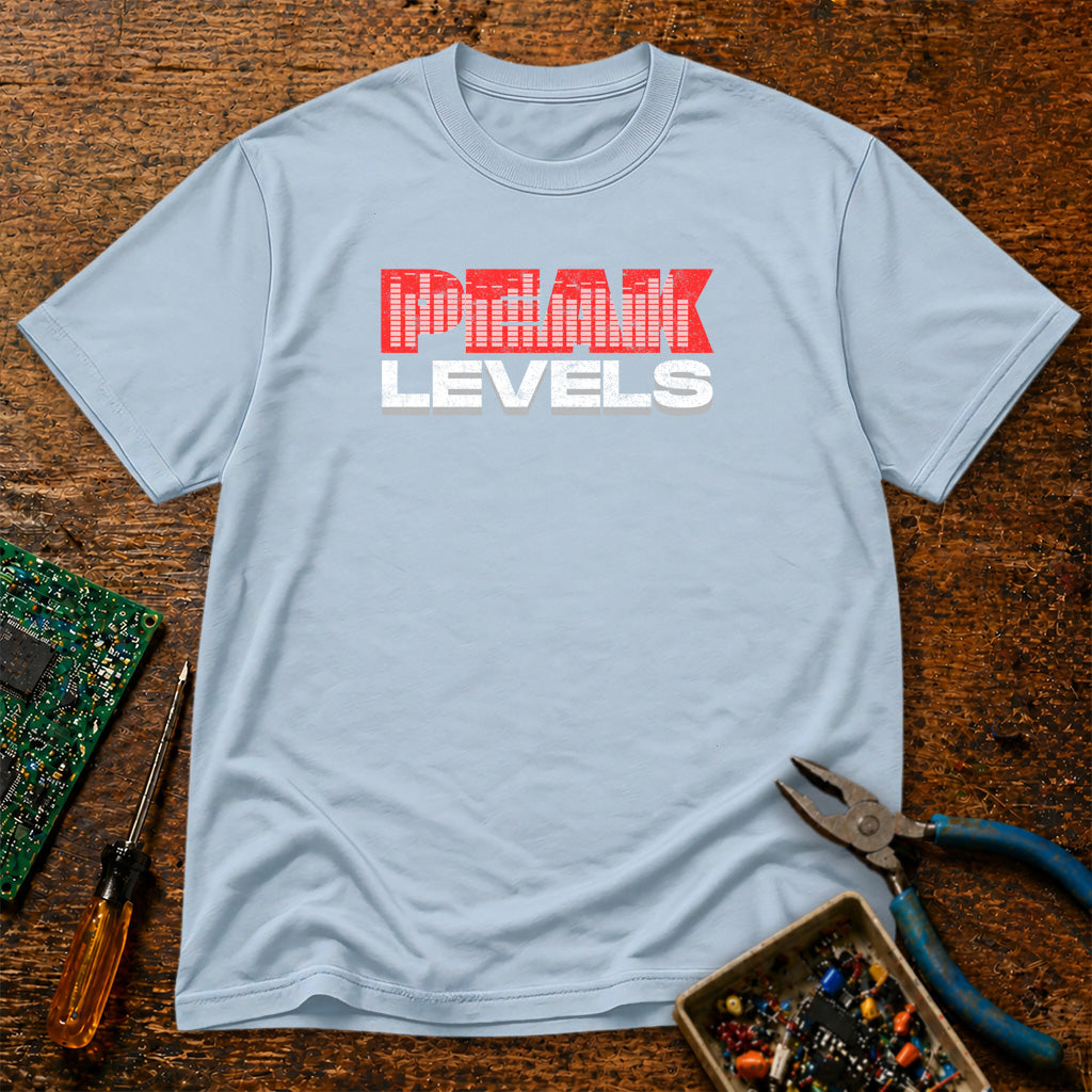 Peak Levels Text Retro Audio T-Shirt
