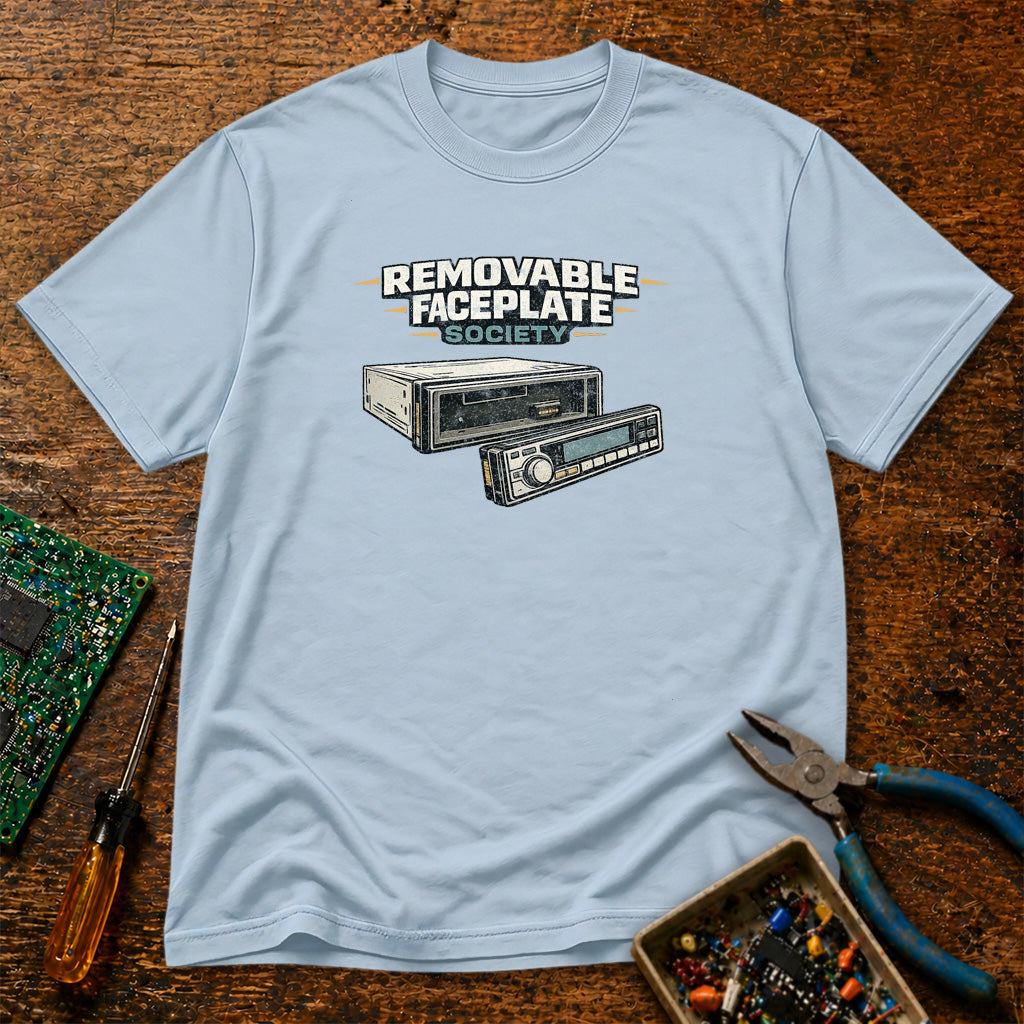Removable Faceplate Society Retro Audio T-Shirt