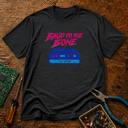 Baud To The Bone Retro Tech T-Shirt