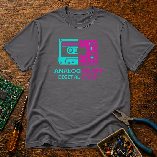Analog Heart Digital Brain Retro Tech T-Shirt