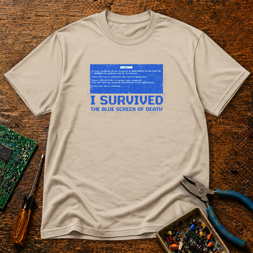 I Survived The Blue Screen Of Death Retro Tech T-Shirt