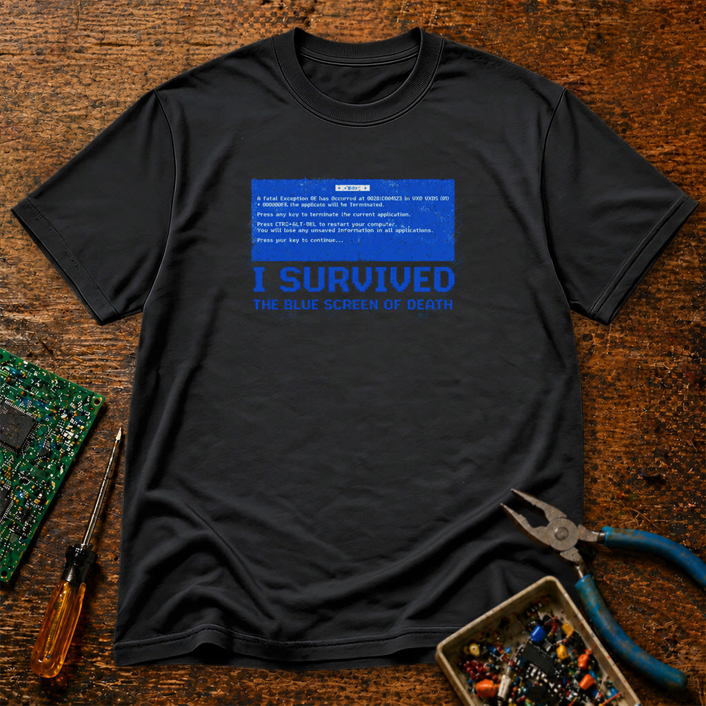 I Survived The Blue Screen Of Death Retro Tech T-Shirt