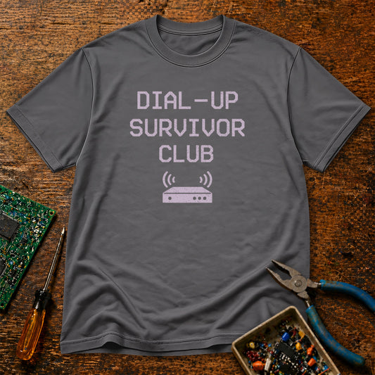 Dial-Up Survivor Club Retro Tech T-Shirt