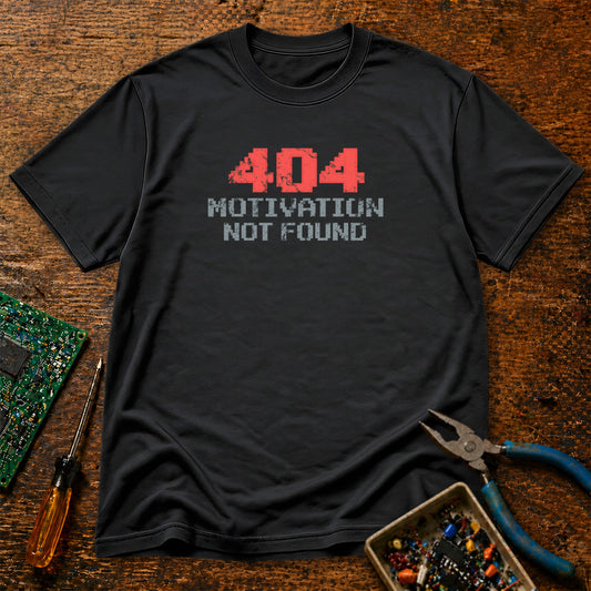404 Motivation Not Found Retro Tech T-Shirt