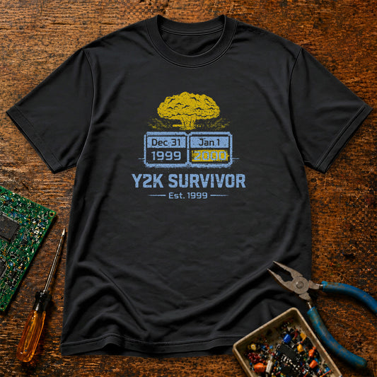 Y2K Survivor Retro Tech T-Shirt