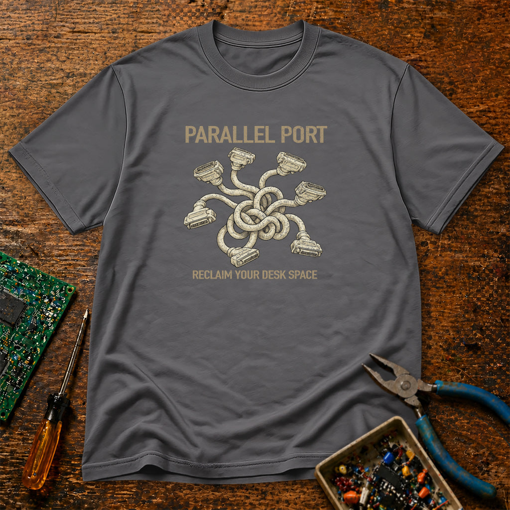 Parallel Port Reclaim Your Desk Space Retro Tech T-Shirt