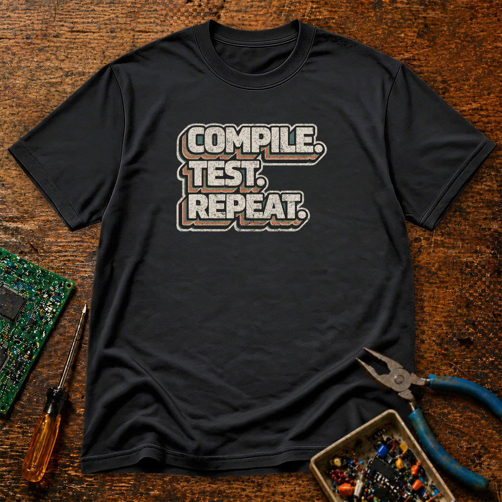 Compile Test Repeat Retro T-Shirt