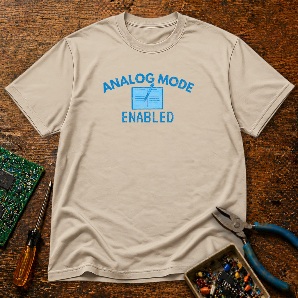 Analog Mode Enabled - Writing - Retro Tech T-Shirt