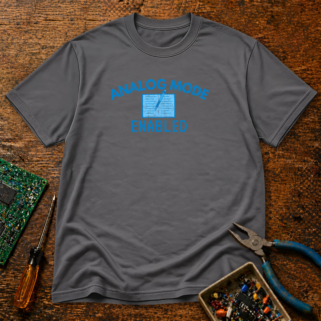 Analog Mode Enabled - Writing - Retro Tech T-Shirt
