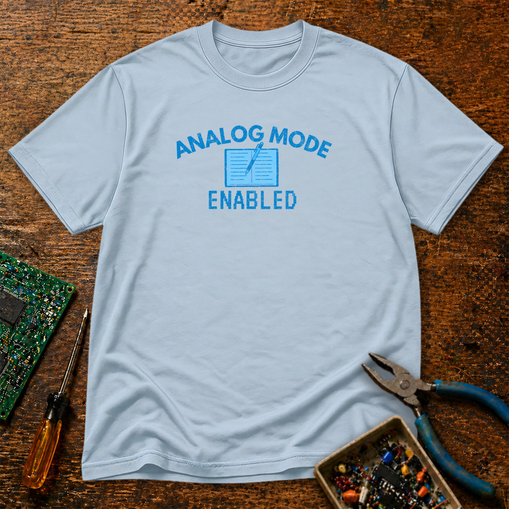 Analog Mode Enabled - Writing - Retro Tech T-Shirt
