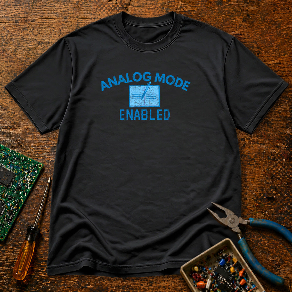 Analog Mode Enabled - Writing - Retro Tech T-Shirt