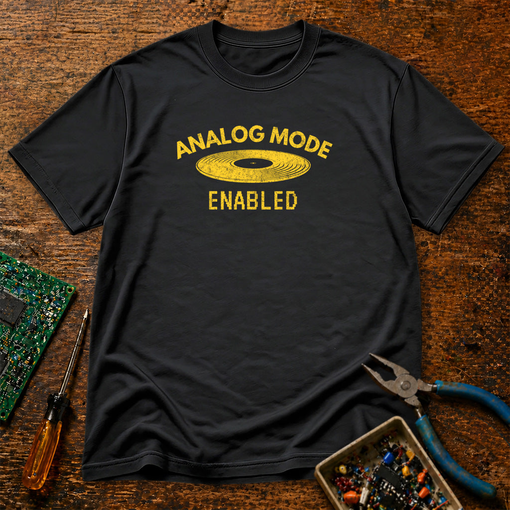 Analog Mode Enabled - LP Record - Retro Tech T-Shirt