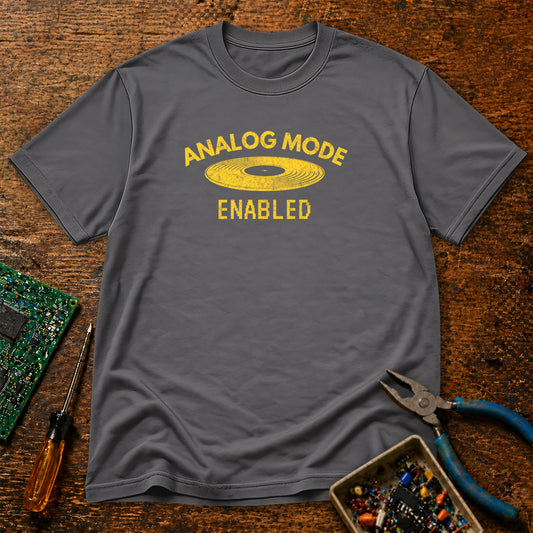 Analog Mode Enabled - LP Record - Retro Tech T-Shirt