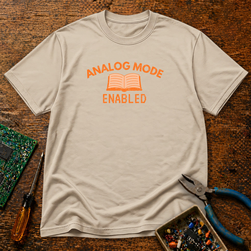Analog Mode Enabled - Book - Retro Tech T-Shirt
