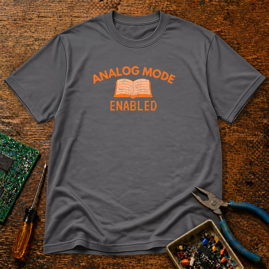 Analog Mode Enabled - Book - Retro Tech T-Shirt