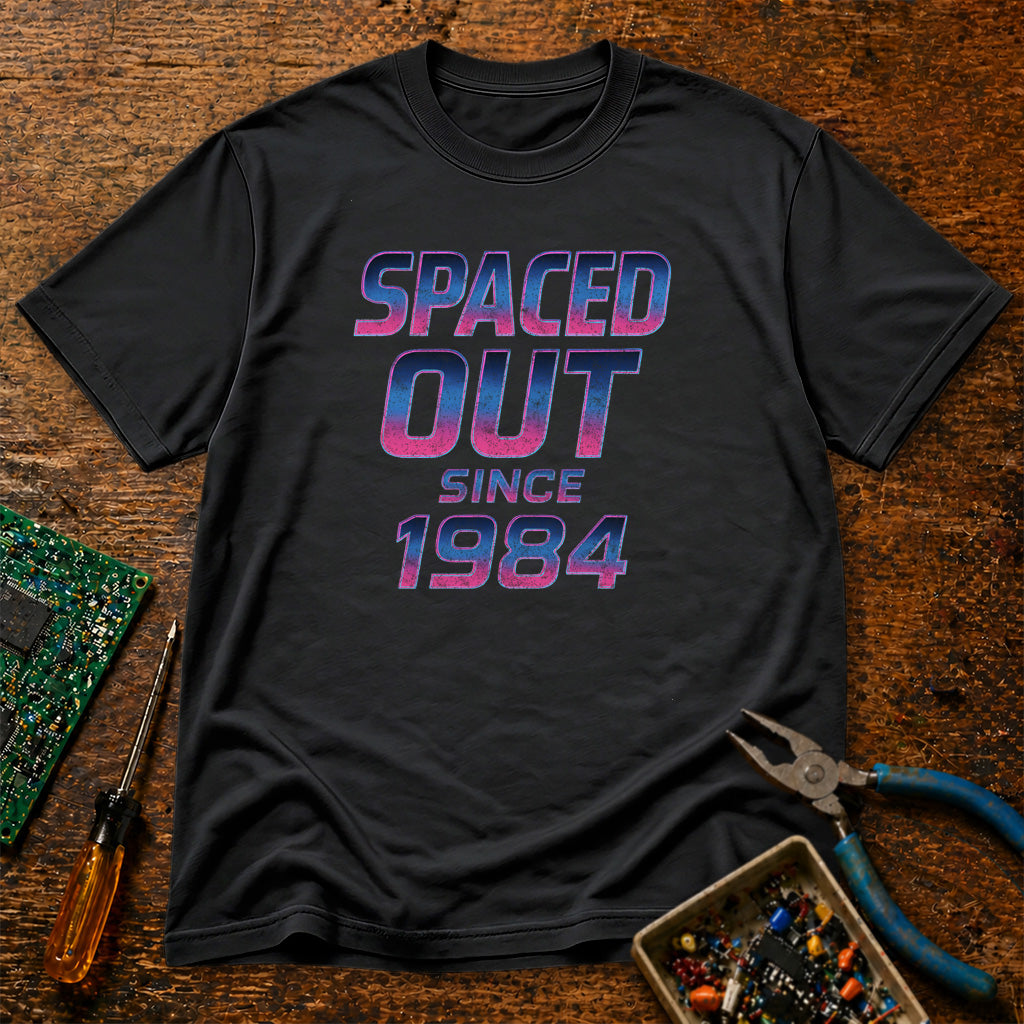 Spaced Out Since 1984 Synthwave Retro Tech T-Shirt