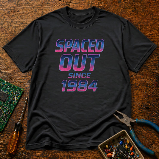 Spaced Out Since 1984 Synthwave Retro Tech T-Shirt