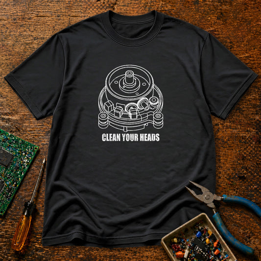 Clean Your Heads Retro Tech T-Shirt