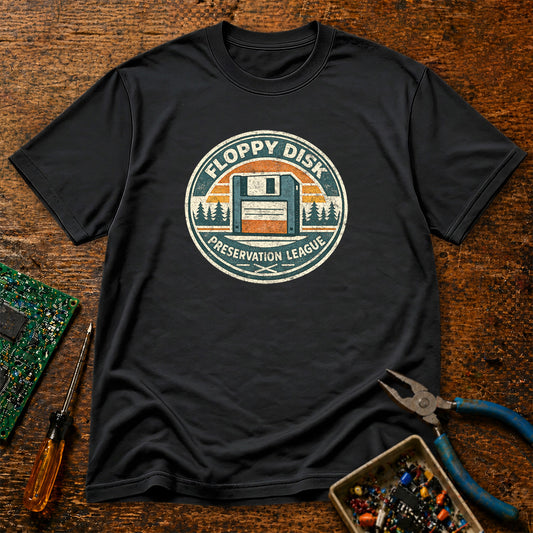Floppy Disk Preservation League Retro Tech T-Shirt