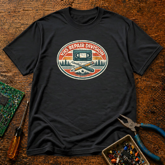 VHS Repair Division Retro Tech T-Shirt