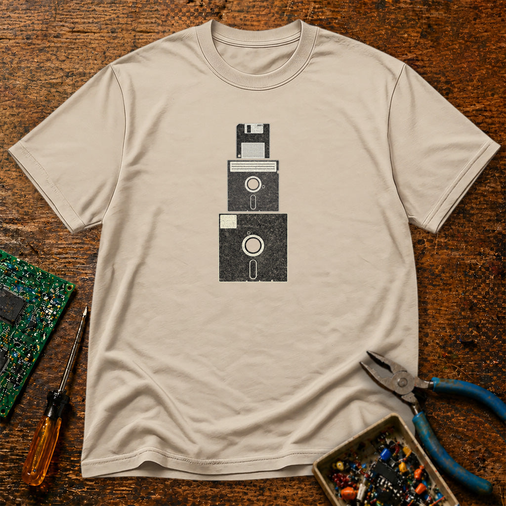 Floppy Disks Vertical Retro Tech T-Shirt