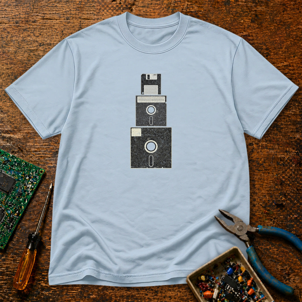 Floppy Disks Vertical Retro Tech T-Shirt