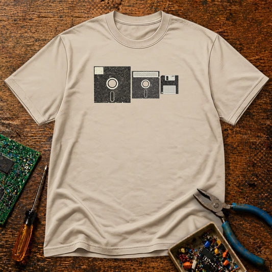 Floppy Disks Horizontal Retro Tech T-Shirt