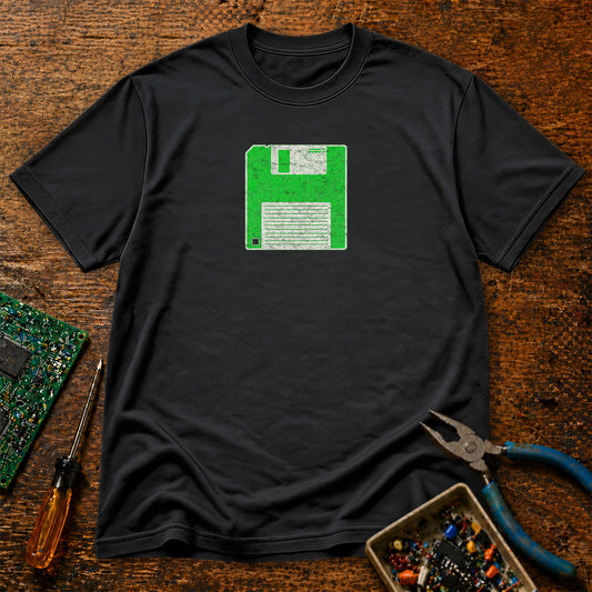3-5 Inch Floppy Disk CRT Green Retro Tech T-Shirt