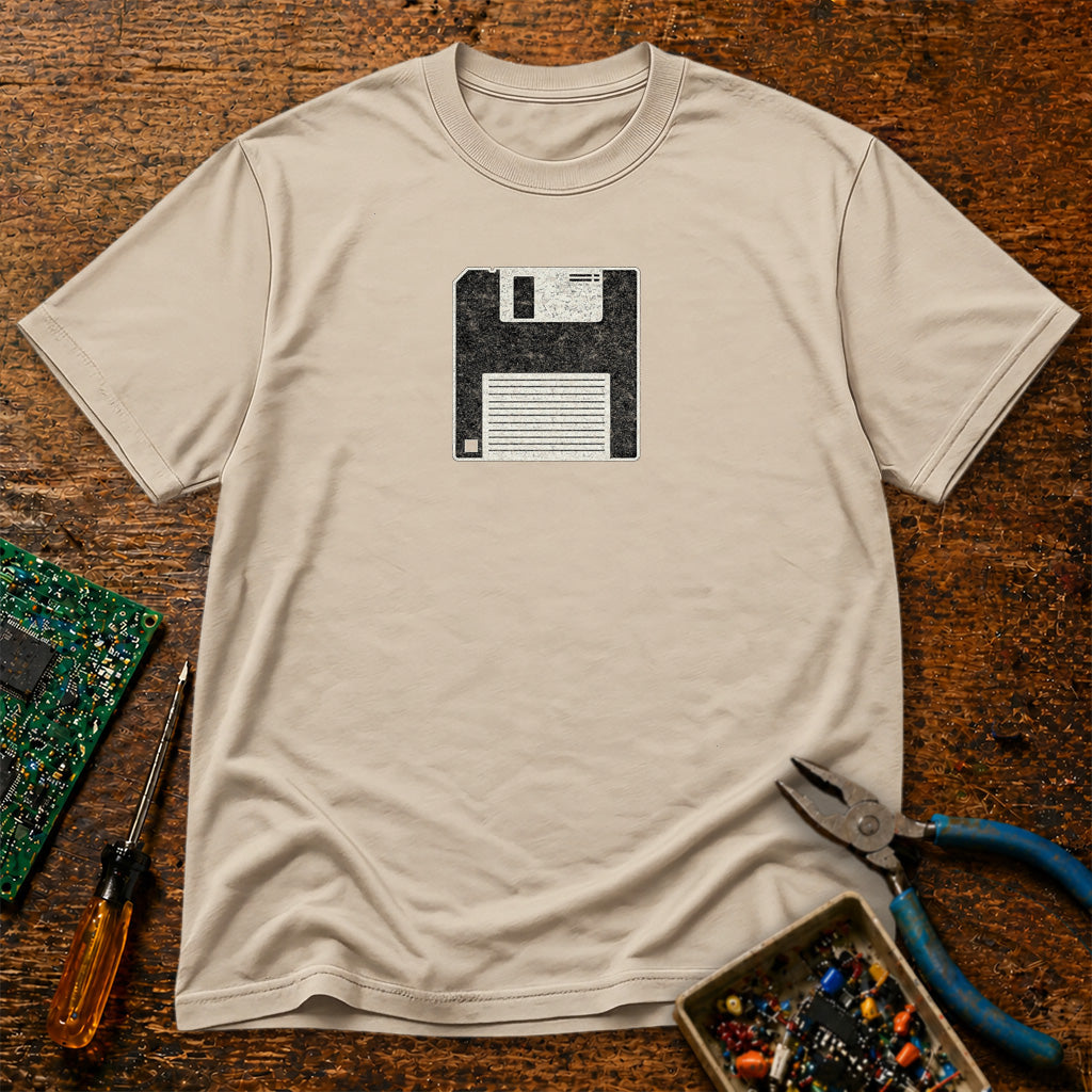 3-5 Inch Floppy Disk Classic Black Retro Tech T-Shirt