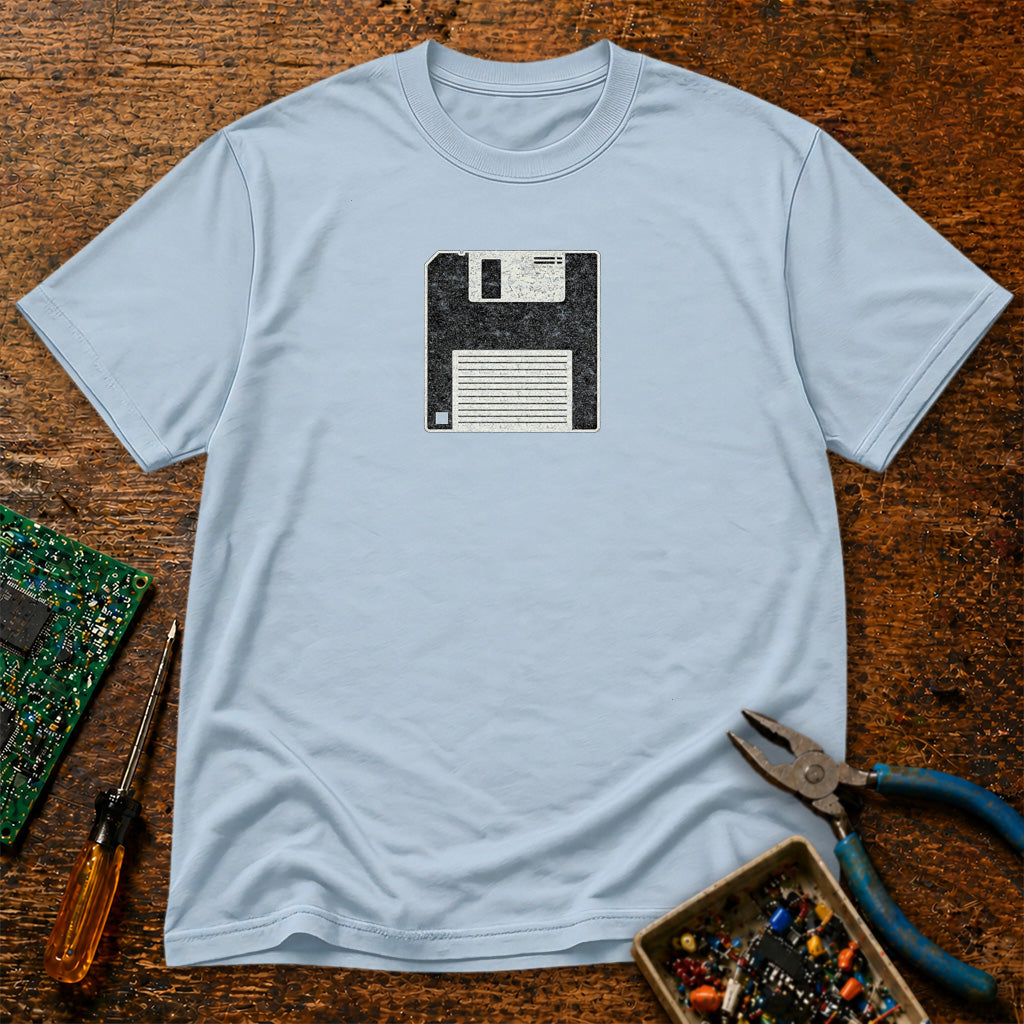 3-5 Inch Floppy Disk Classic Black Retro Tech T-Shirt