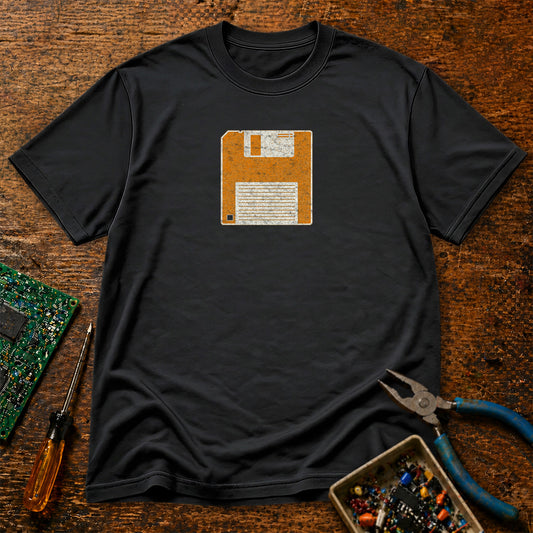 3-5 Inch Floppy Disk Burnt Orange Retro Tech T-Shirt
