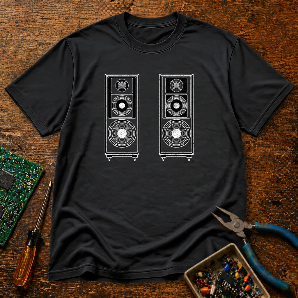 Stereo Speakers Inverted Retro Audio T-Shirt