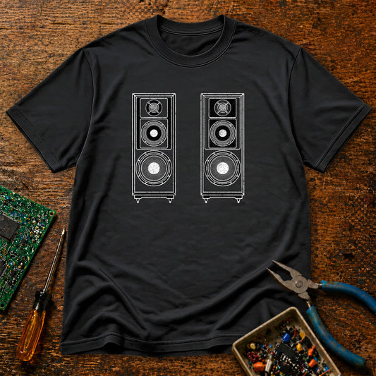 Stereo Speakers Inverted Retro Audio T-Shirt