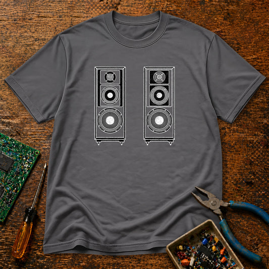 Stereo Speakers Inverted Retro Audio T-Shirt