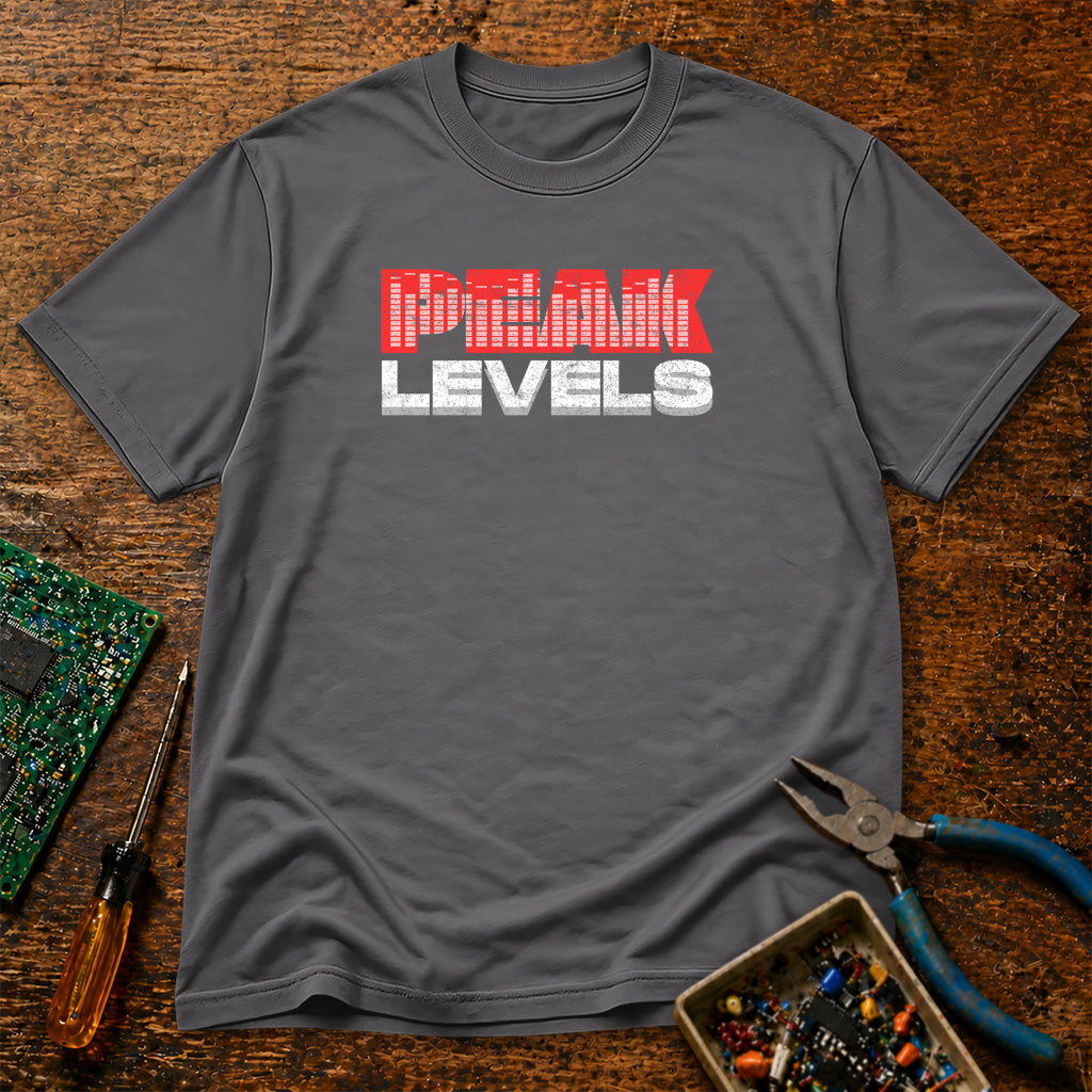 Peak Levels Text Retro Audio T-Shirt