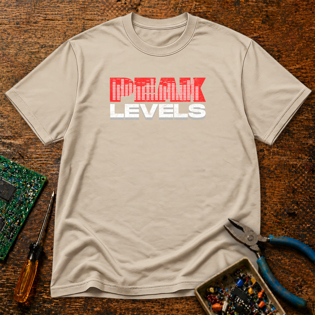 Peak Levels Text Retro Audio T-Shirt