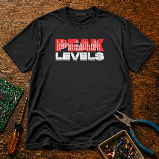 Peak Levels Text Retro Audio T-Shirt