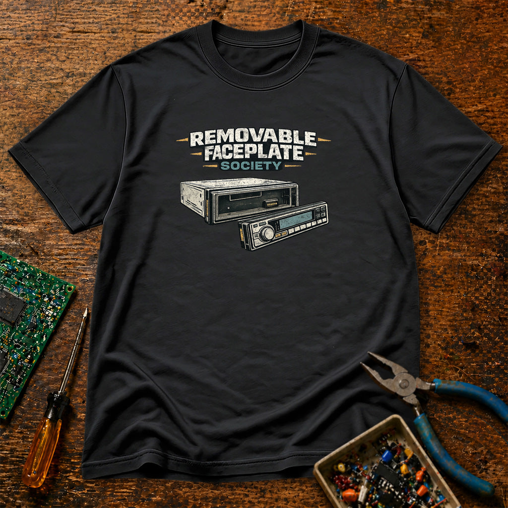 Removable Faceplate Society Retro Audio T-Shirt