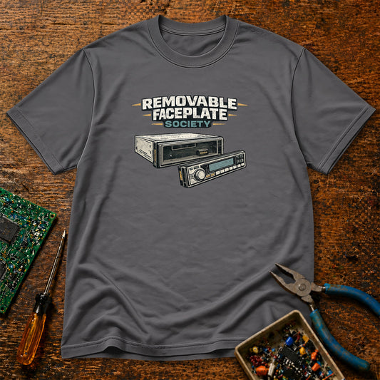 Removable Faceplate Society Retro Audio T-Shirt