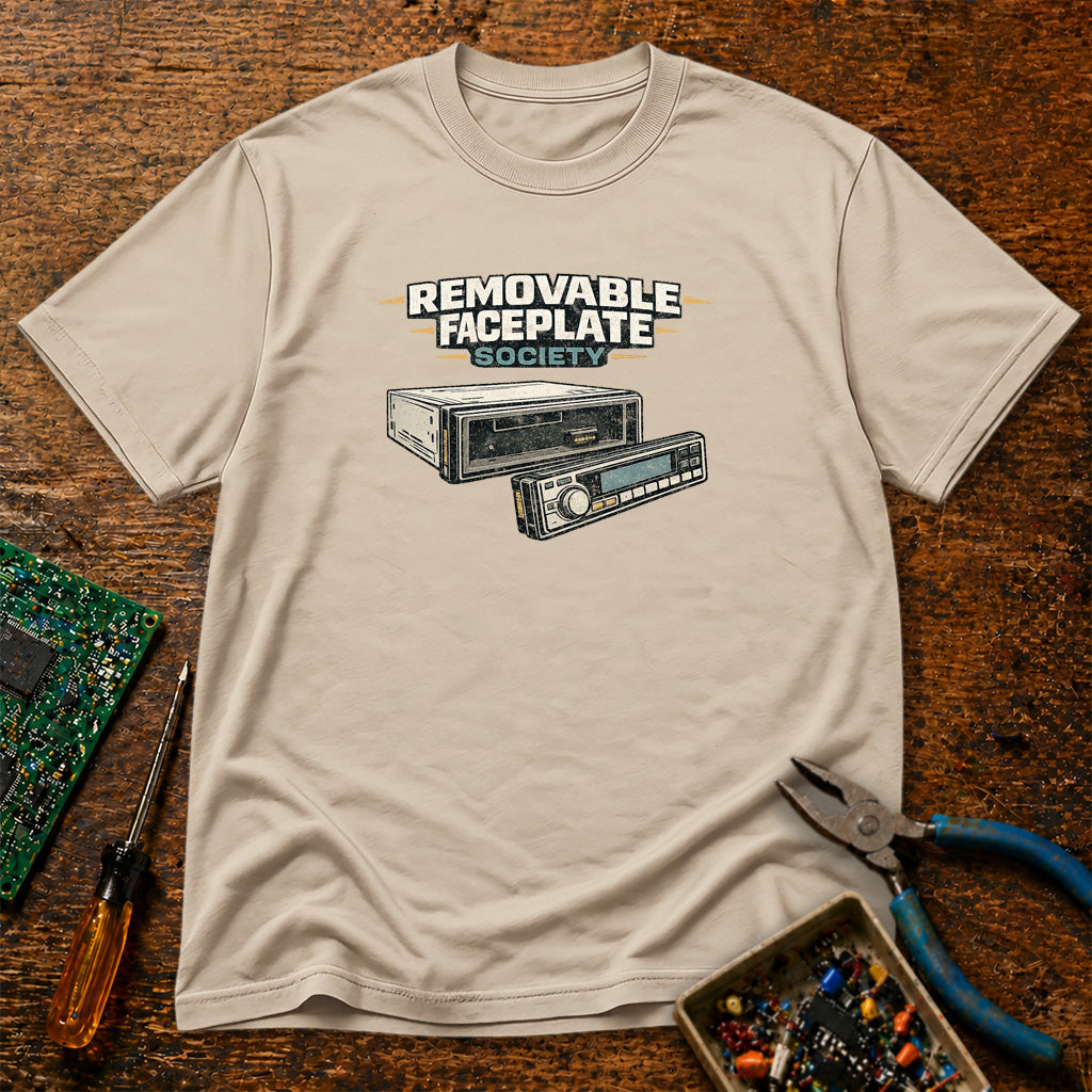 Removable Faceplate Society Retro Audio T-Shirt