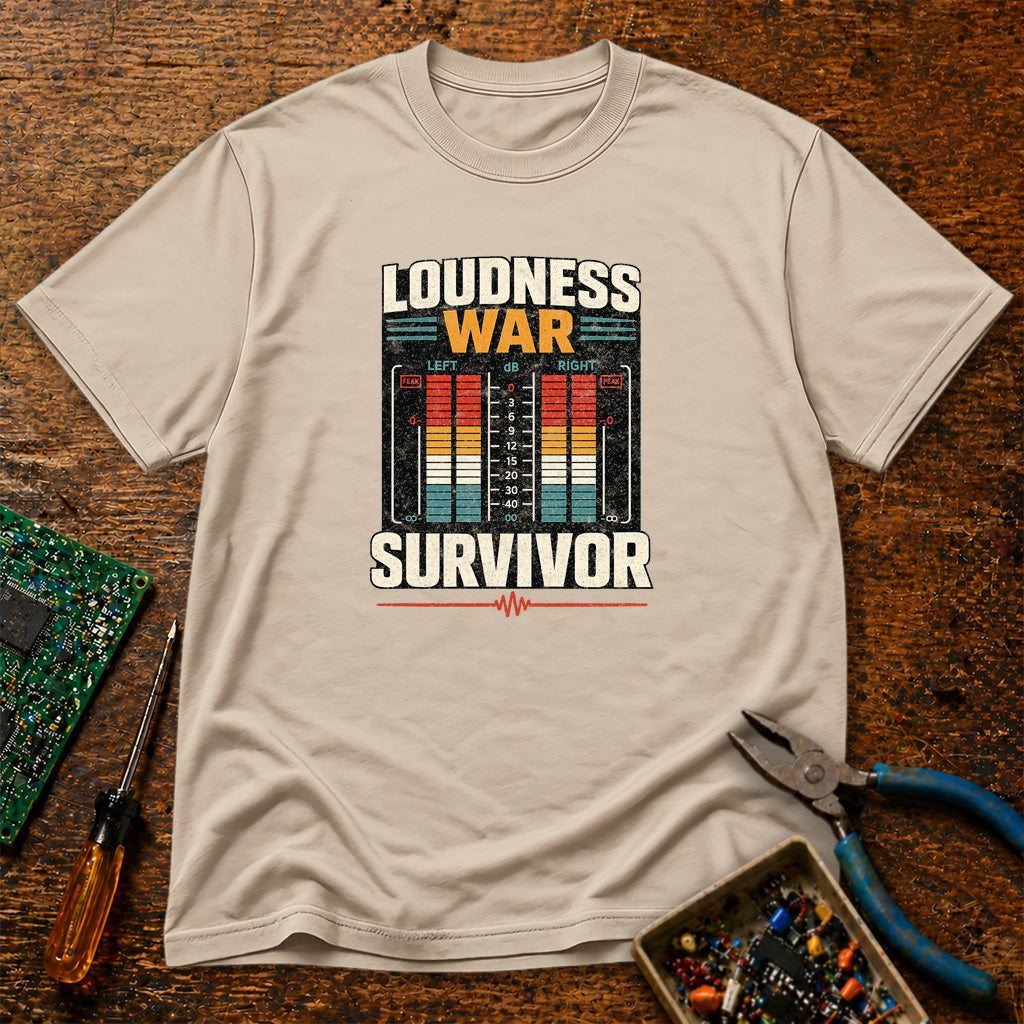 Loudness War Survivor Retro Audio T-Shirt