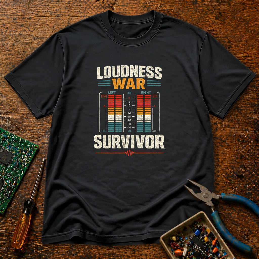 Loudness War Survivor Retro Audio T-Shirt