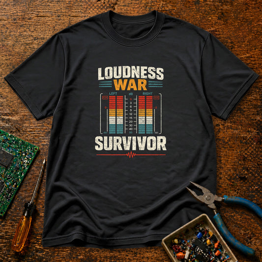 Loudness War Survivor Retro Audio T-Shirt